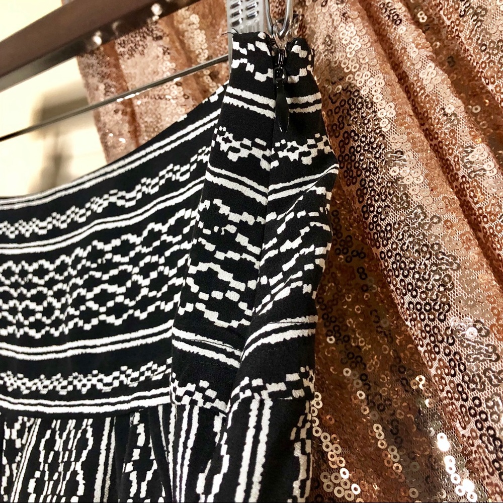 Madewell Silk Black White Aztec Printed Mini Skirt - Picture 11 of 14